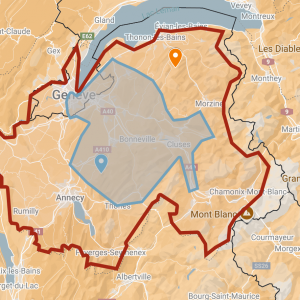 Déplacement >30km : Chablais, Faverges, Annecy, Chamonix, Evian ...